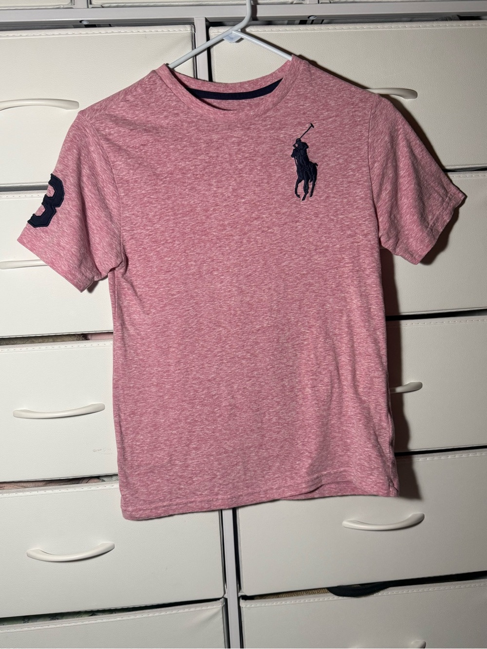Polo Ralph Lauren Big Pony Short Sleeve T-Shirt Boys 10-12 Pink Red